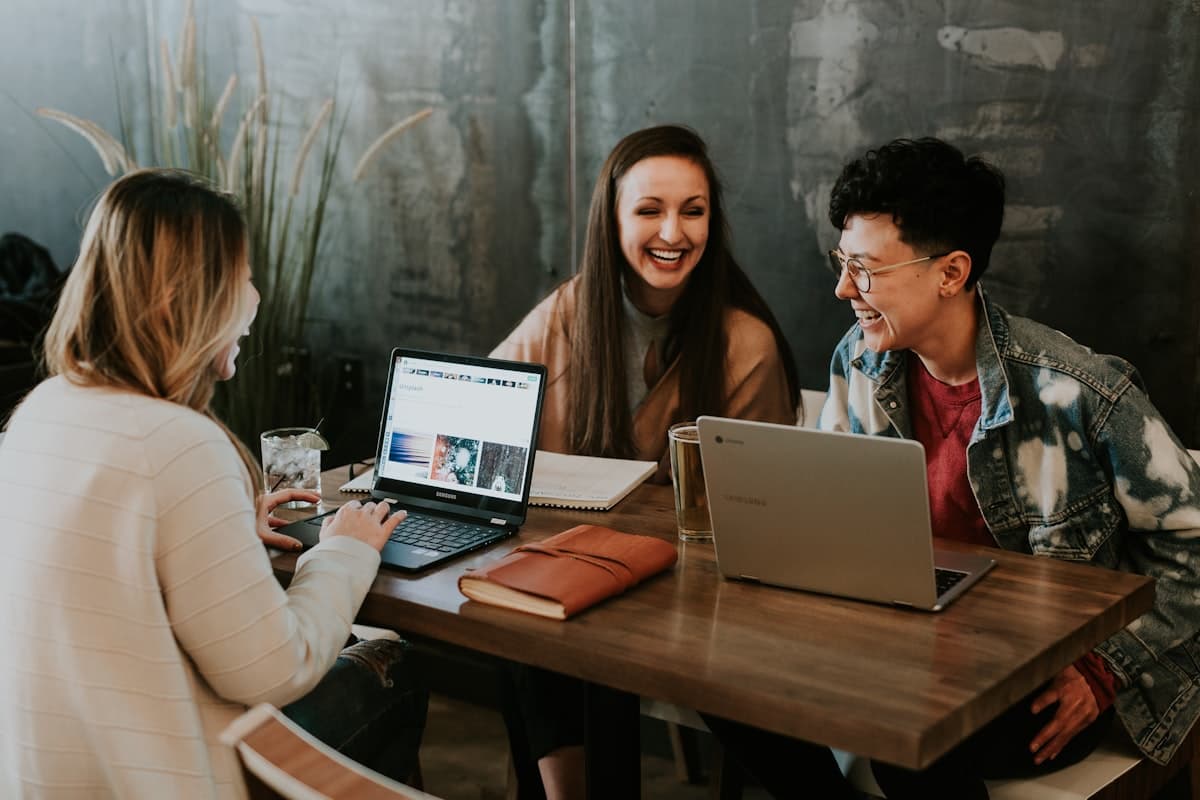Diverse team of professionals working together in modern office